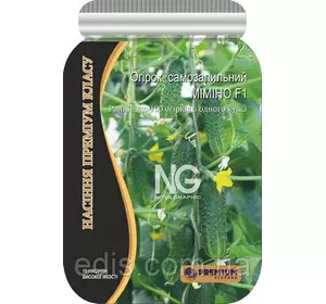 Огірок Міміно (самозапильний, без гіркоти) F1 10шт. інкрустоване насіння Яскрава PREMIUM