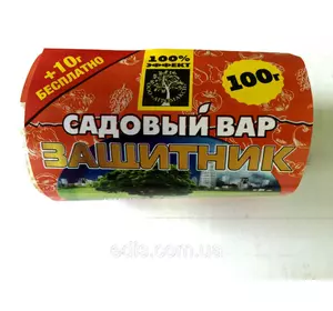 Садовий вар "Захисник" для загоєння ран дерев і кущів 100 гр Садовий вар "Захисник" для загоєння ран дерев і кущів 100 гр