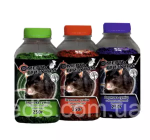 Зернова суміш для боротьби з гризунами ПЕТ банка 250 г (арахіс) Зернова суміш для боротьби з гризунами ПЕТ банка 250 г (арахіс)