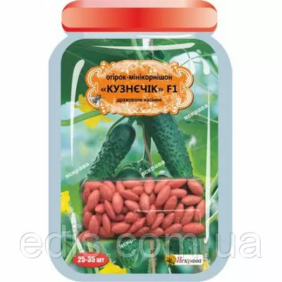 Огірок Кузнєчік F1 (30 шт.) корнішон, дражоване насіння Яскрава