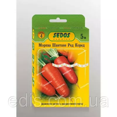 Морква Шантане Ред Кор на стрічці 5 м, насіння Яскрава
