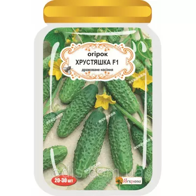 Огірок Хрустяшка F1 (20-30 шт.) дражоване насіння