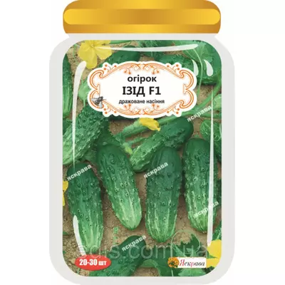 Огірок Ізід F1 (20-30 шт.) дражоване насіння Яскрава