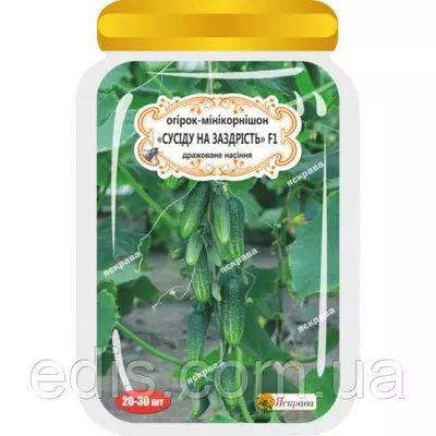 Огірок Сусідові на заздрість F1 (20-30 шт.) дражоване насіння Яскрава